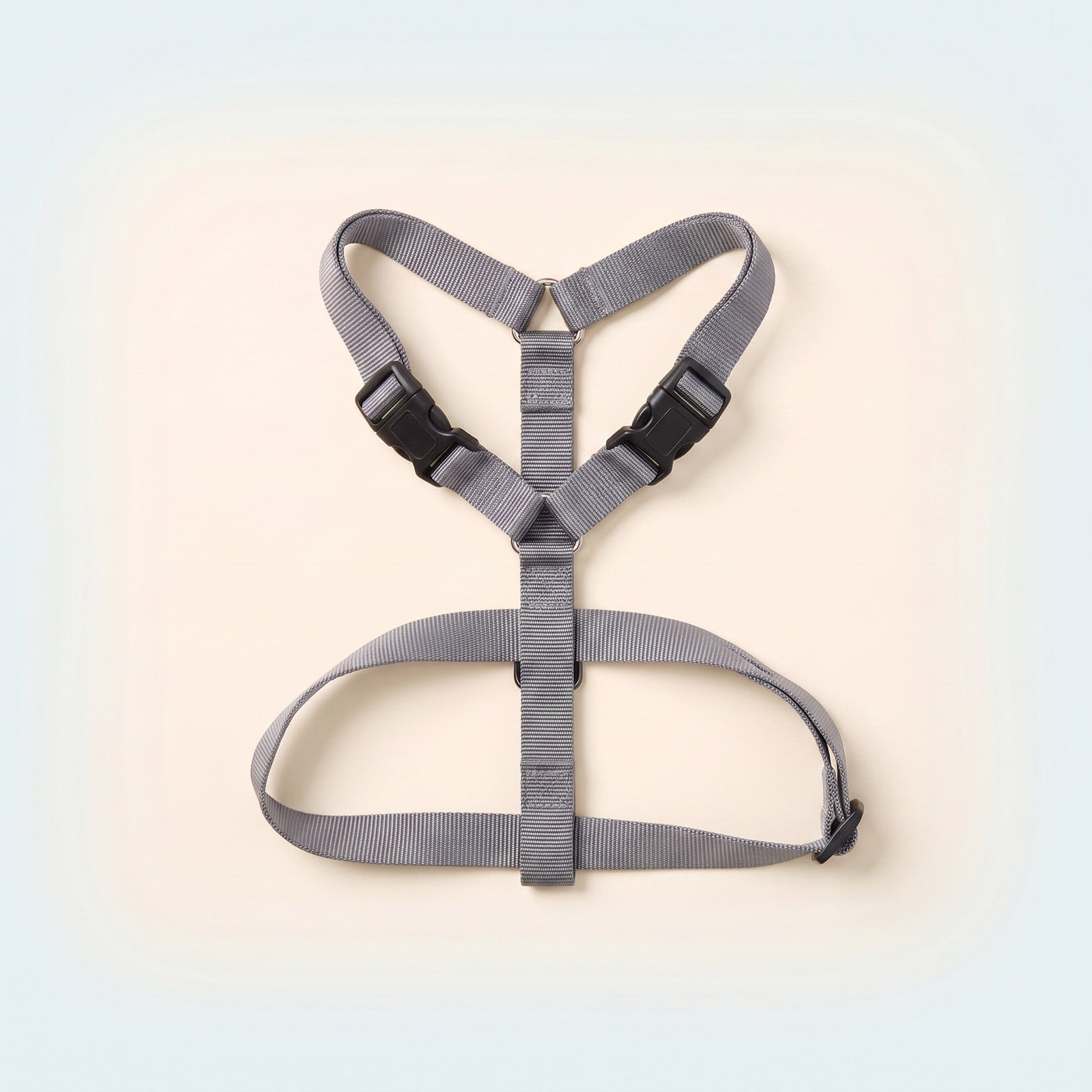Adjustable nylon dog harness, grey