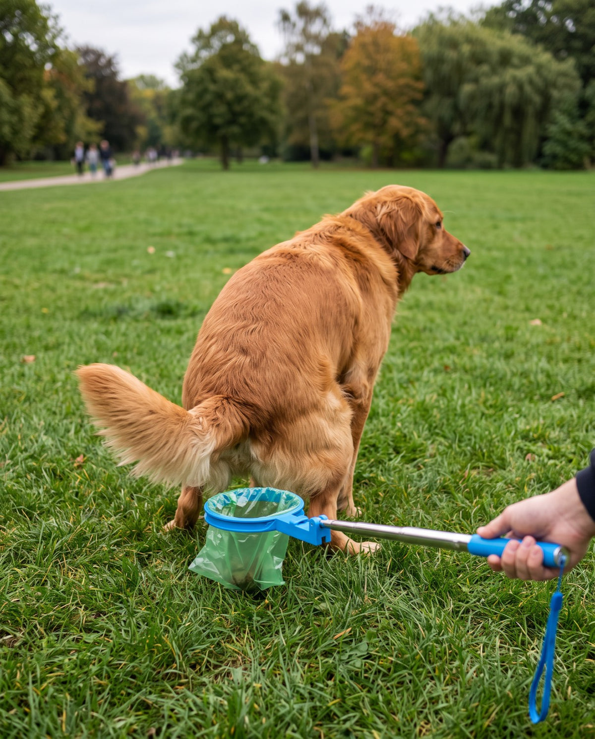 Held beneath a dog on the grass